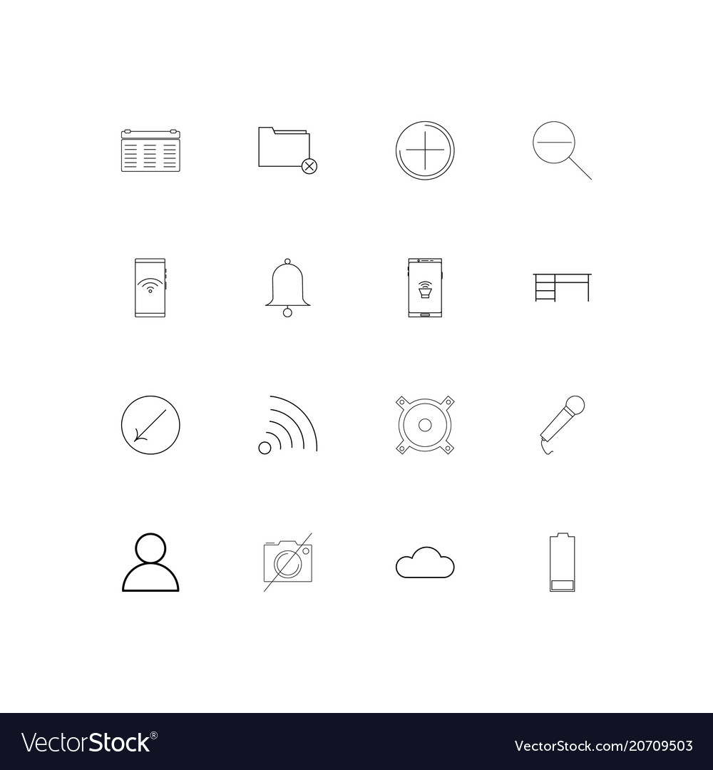 Signs and symbols simple linear icons set