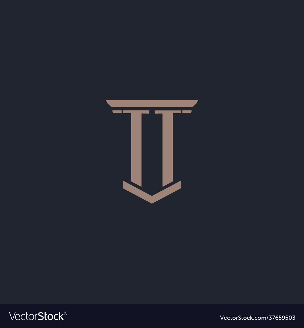 Tt initial monogram logo with pillar style design Vector Image