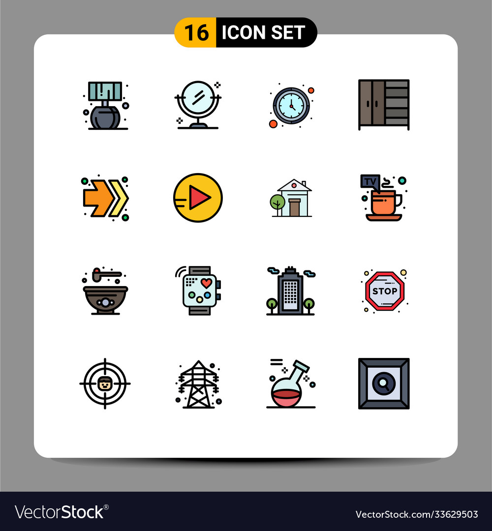 User interface pack 16 basic flat color filled