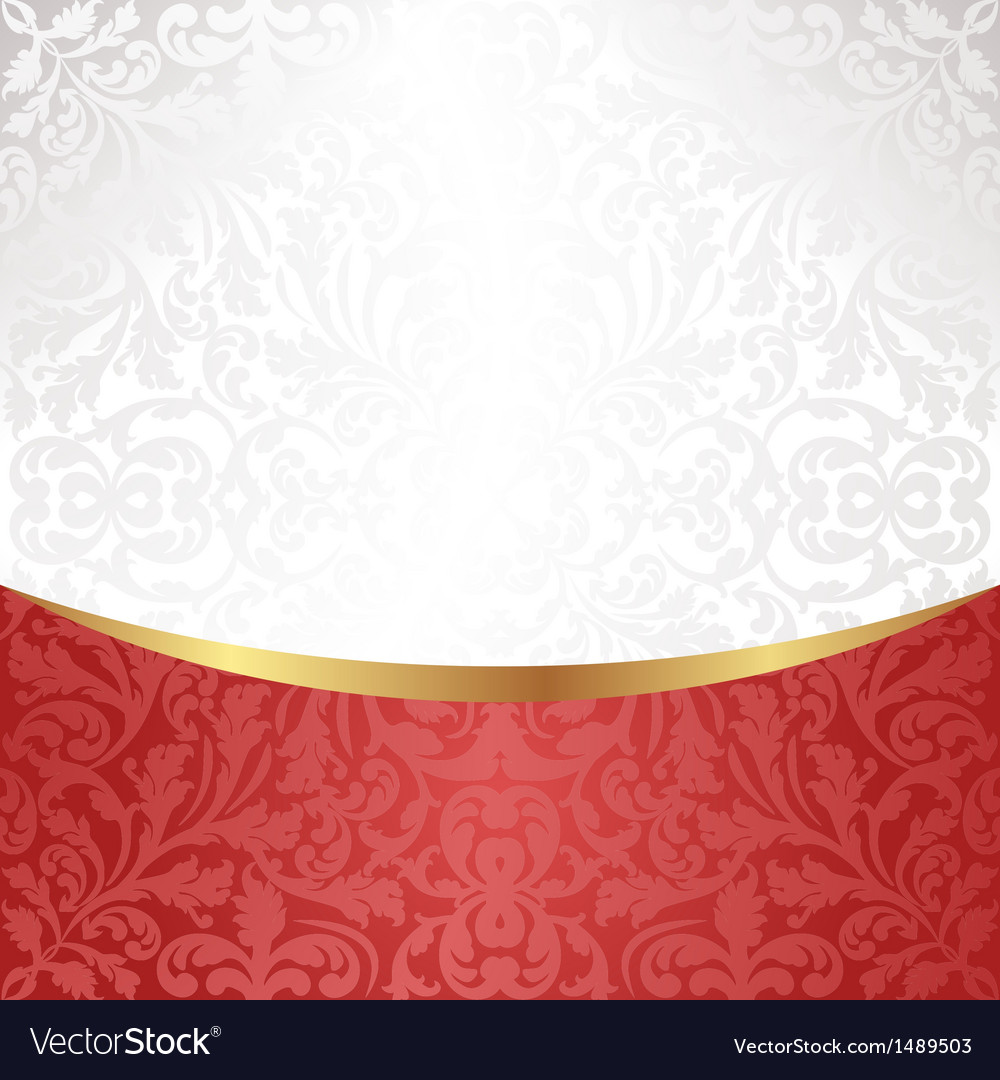 White and red background with ornaments Royalty Free Vector