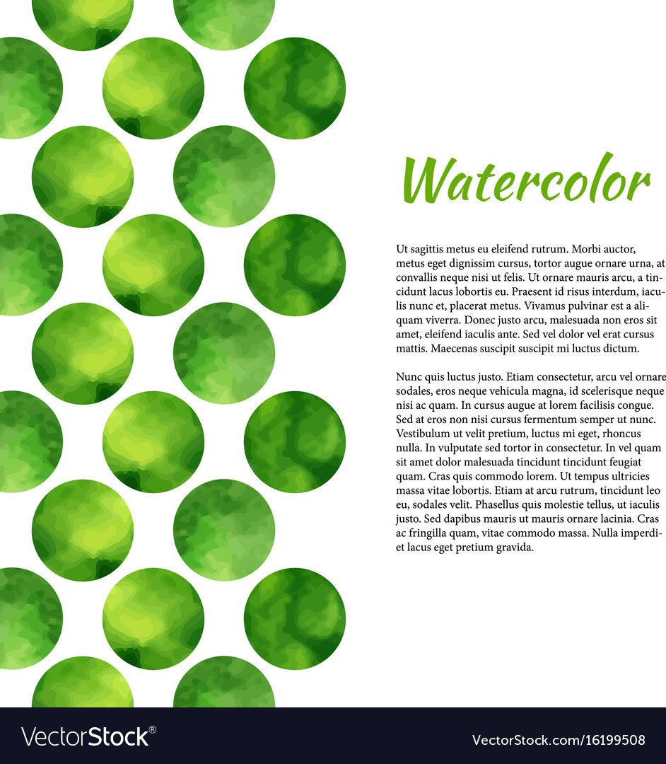 Abstract Watercolor Green Circles Background
