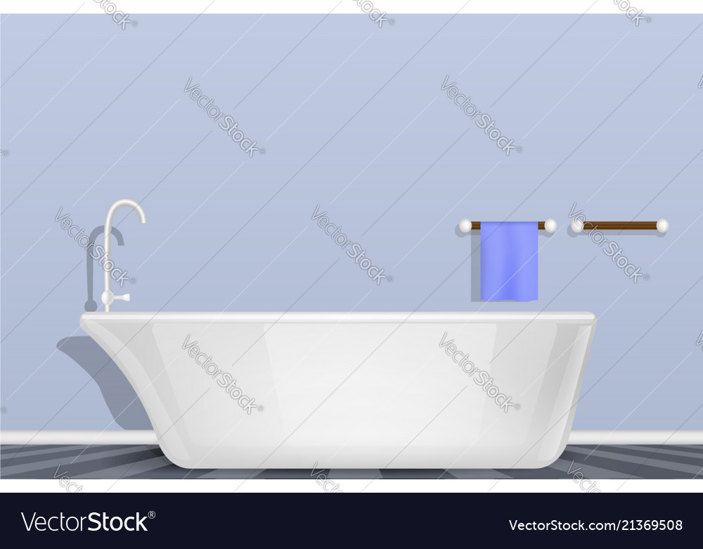 Bathtub in bathroom concept background realistic Vector Image