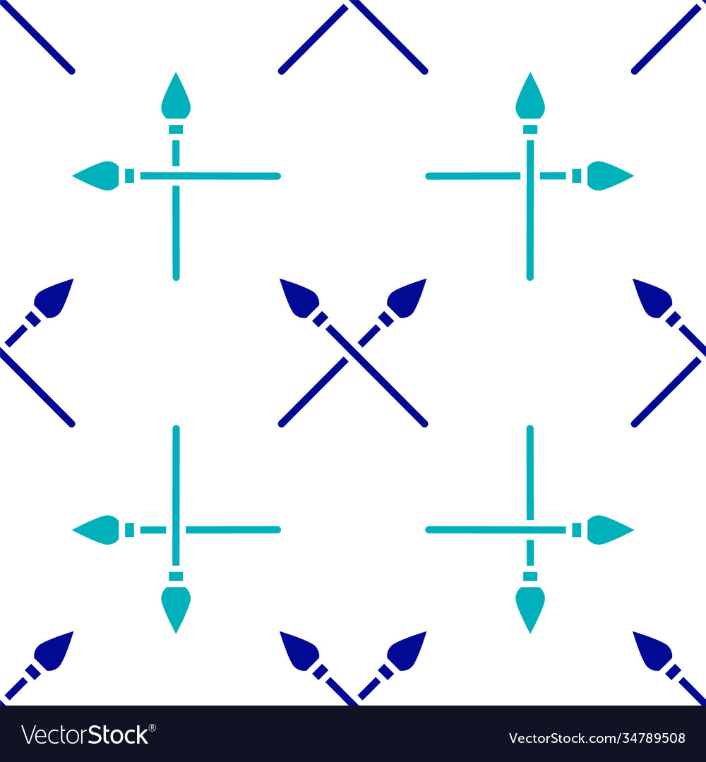 Blue crossed medieval spears icon isolated Vector Image