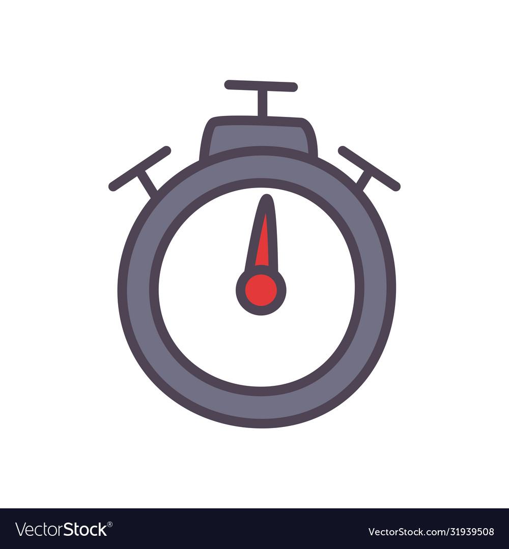 Chronometer line and fill style icon design