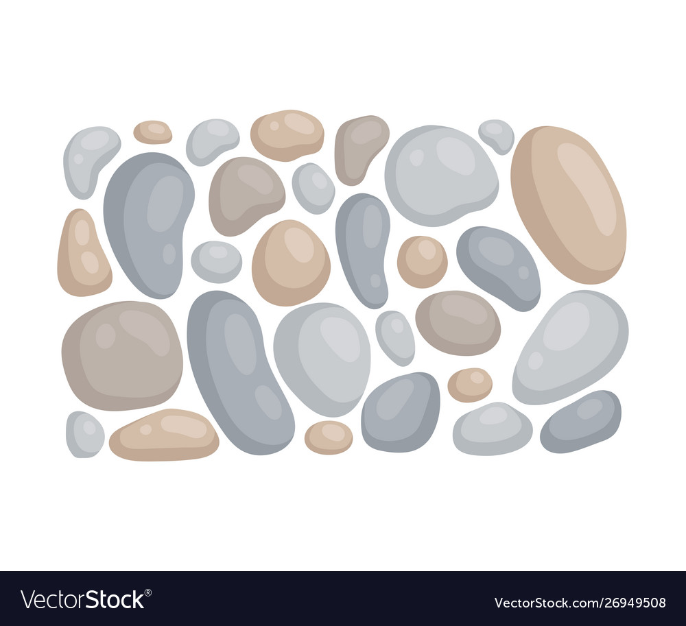 Cobblestone garden path view from above vector image Cobblestone garden path view from above