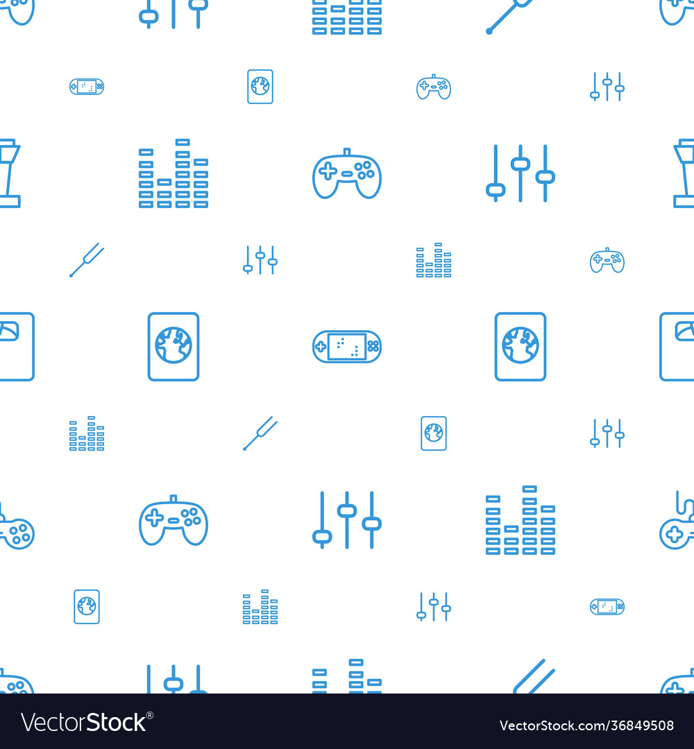Control icons pattern seamless white background