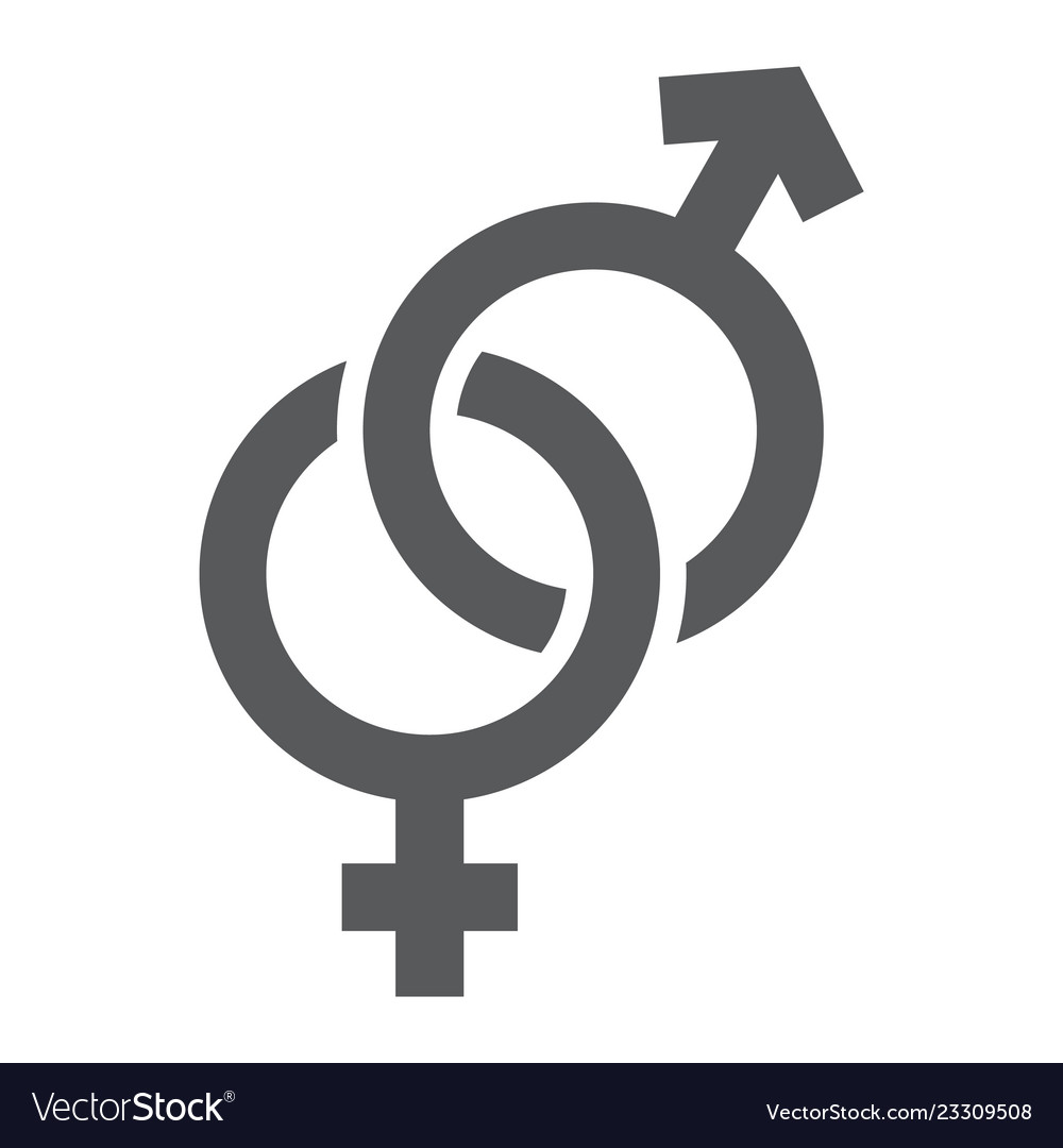 Gender signs glyph icon love and sex