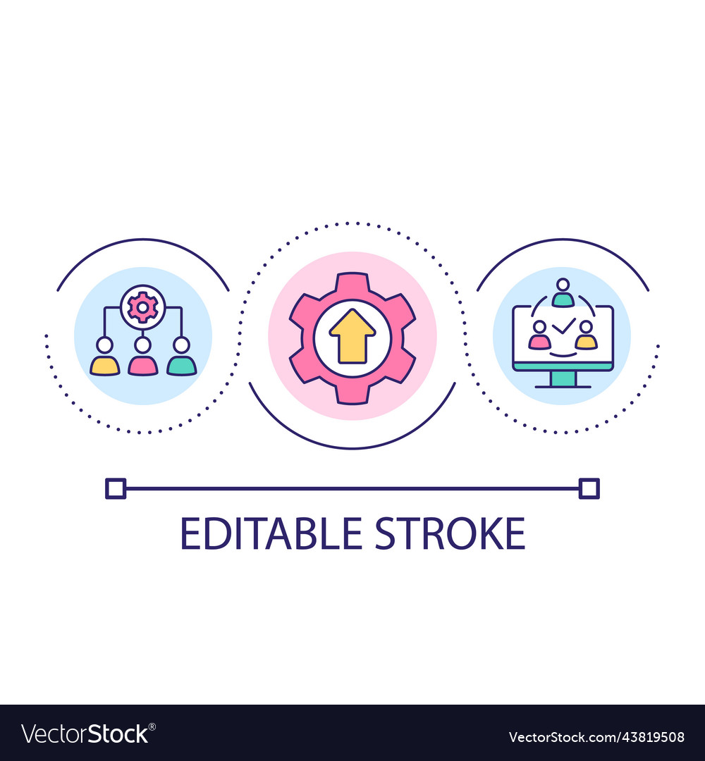 Improving team spirit loop concept icon Vector Image Improving team spirit loop concept icon