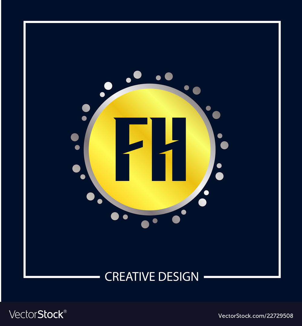 Initial letter fh logo template design