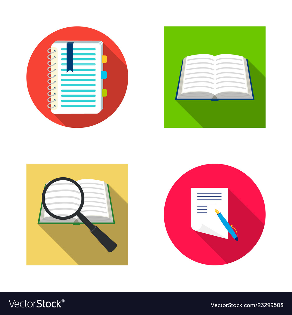 Isolated object of book and open logo collection