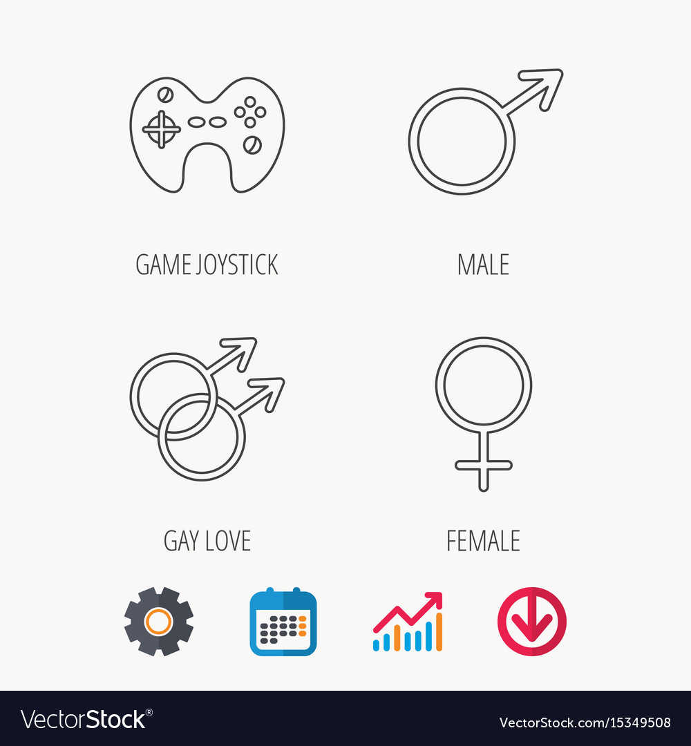 Male female and game joystick