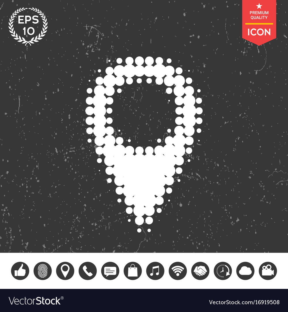 Map pointer halftone logo