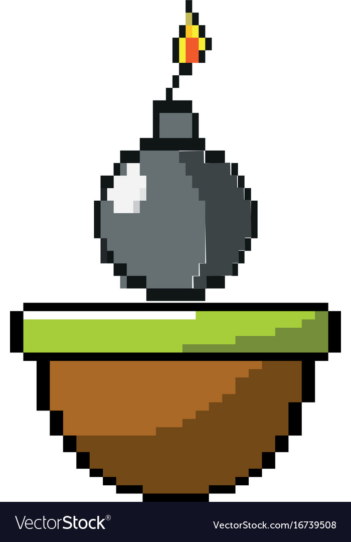 nuclear bomb explosion in the platform game vector image