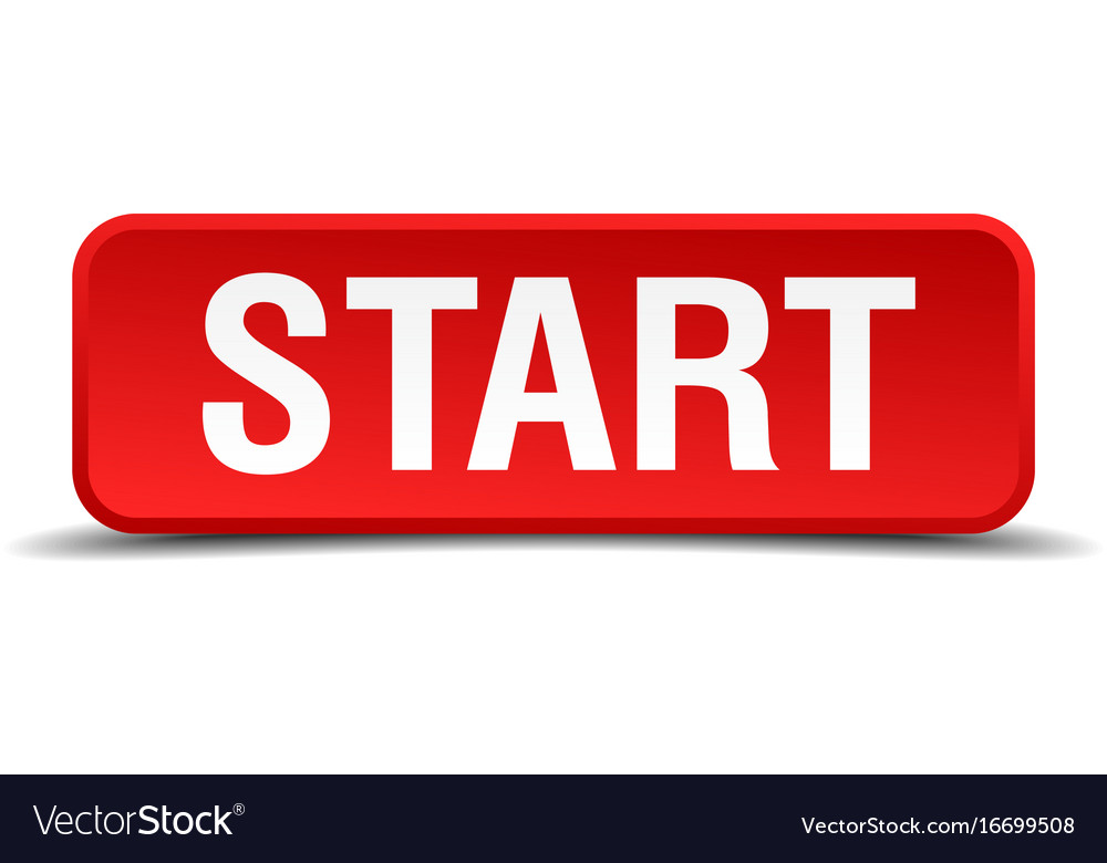 Red 3D Square Start Button