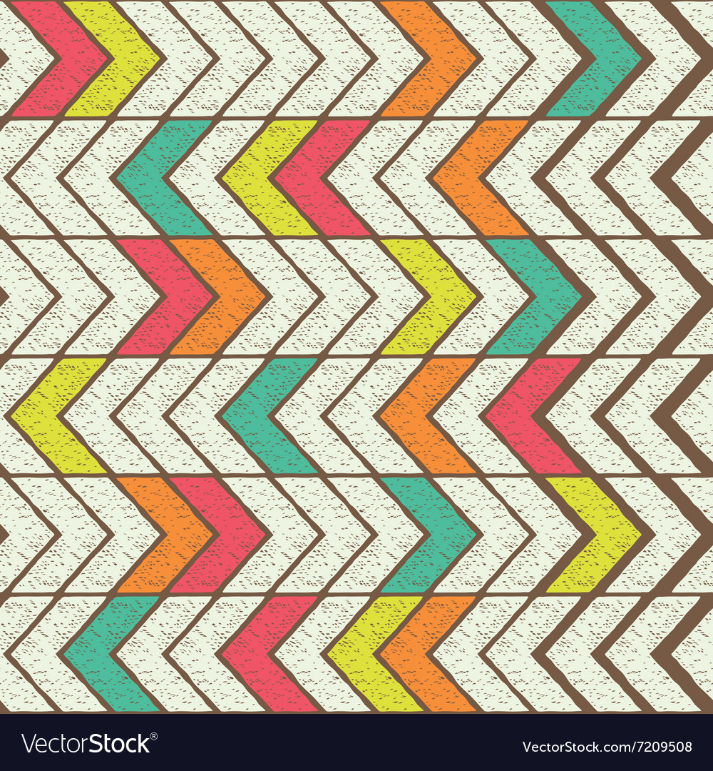 Seamless color hand-drawn triangles pattern
