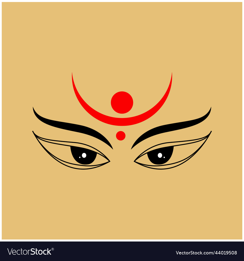 Shakti face icon lord durga Royalty Free Vector Image