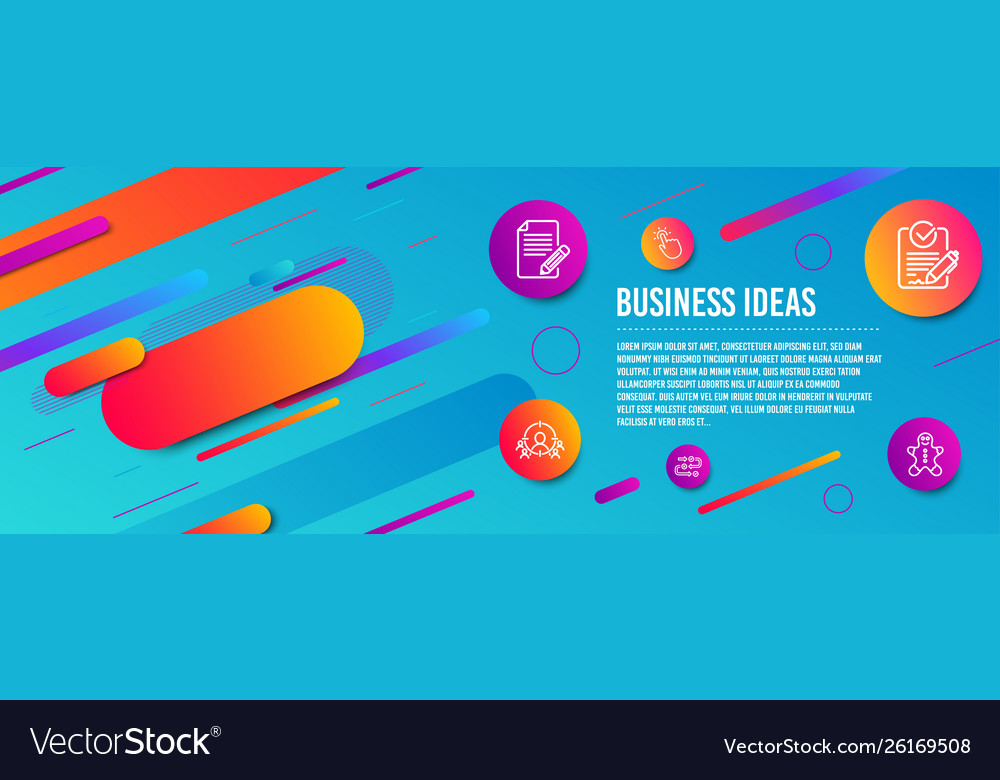 Survey progress touchpoint and article icons set vector image Survey progress touchpoint and article icons set