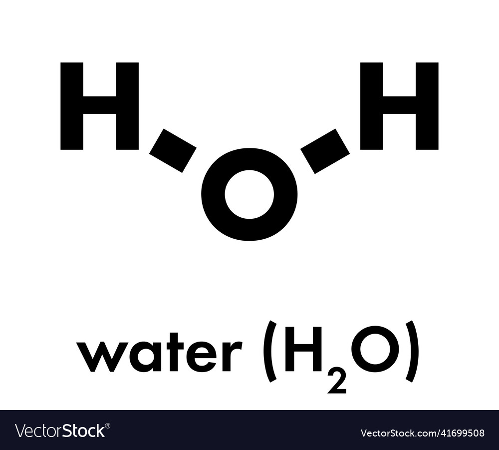 Water h2o molecule skeletal formula Royalty Free Vector