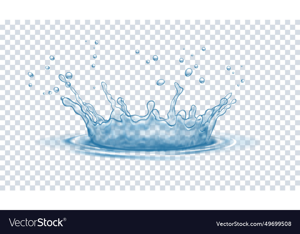 Water splashes in crown shape realistic