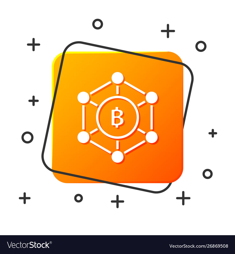 White blockchain technology bitcoin icon isolated Vector Image White blockchain technology bitcoin icon isolated