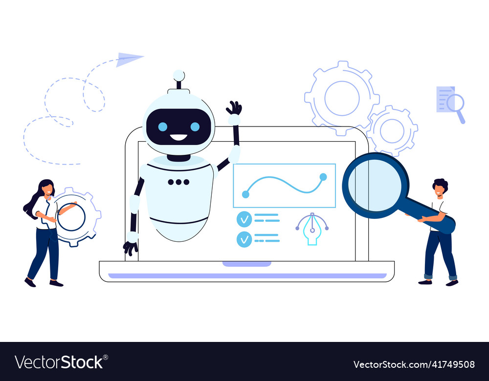 Workflow automation workforce organization vector image Workflow automation workforce organization