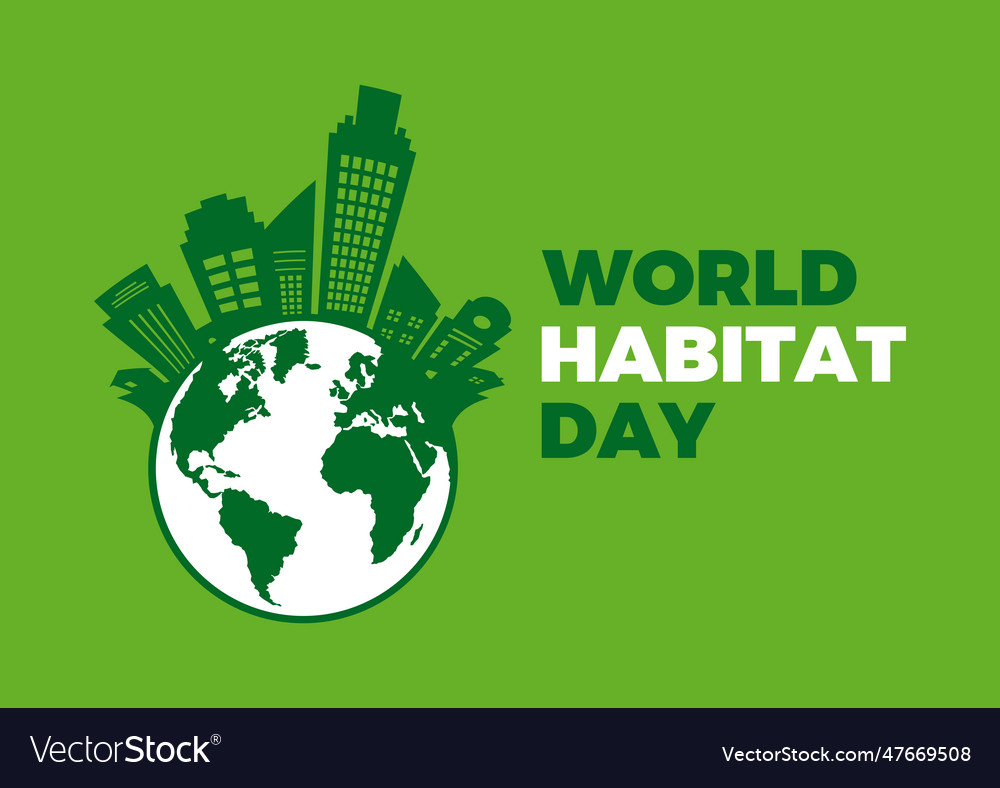 World habitat day poster Royalty Free Vector Image