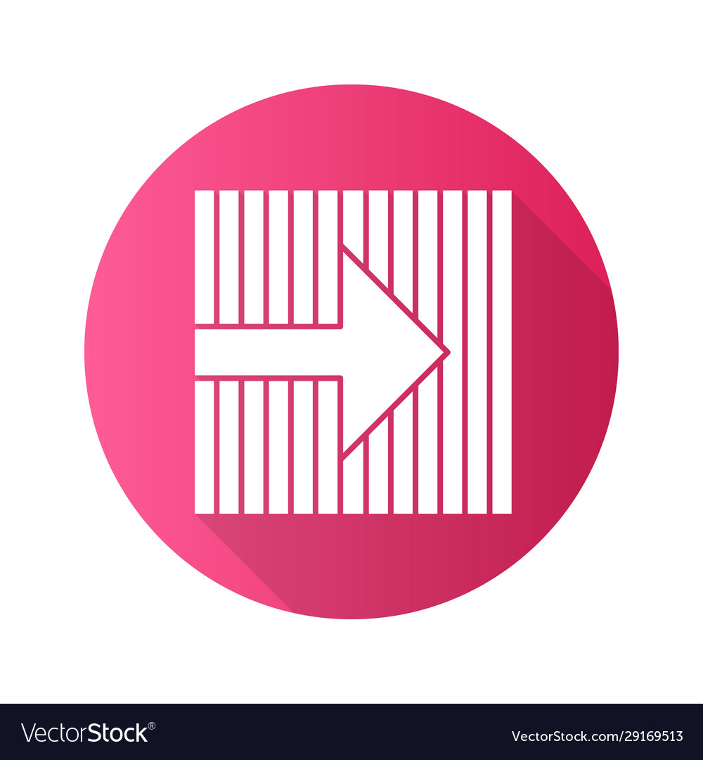 Arrow on striped backdrop flat design long shadow