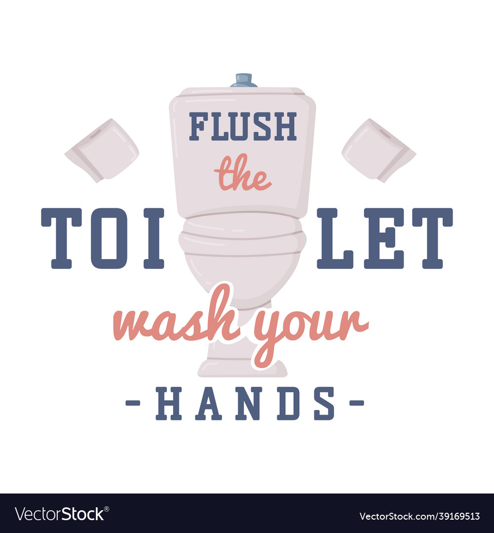 Bathroom lettering with washing inscription vector image Bathroom lettering with washing inscription