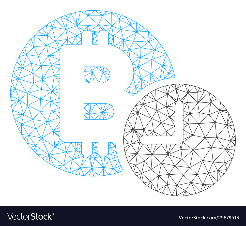 Bitcoin credit time mesh network model vector image Bitcoin credit time mesh network model
