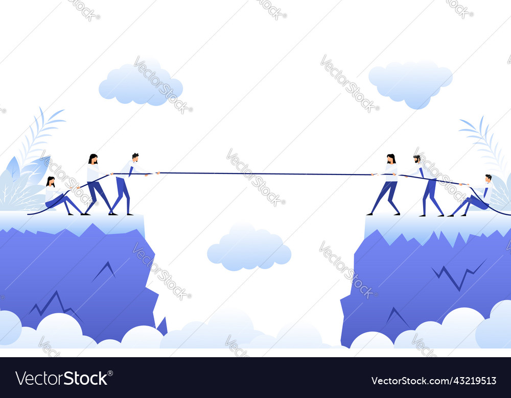 Cartoon icon with people chasm business concept Vector Image