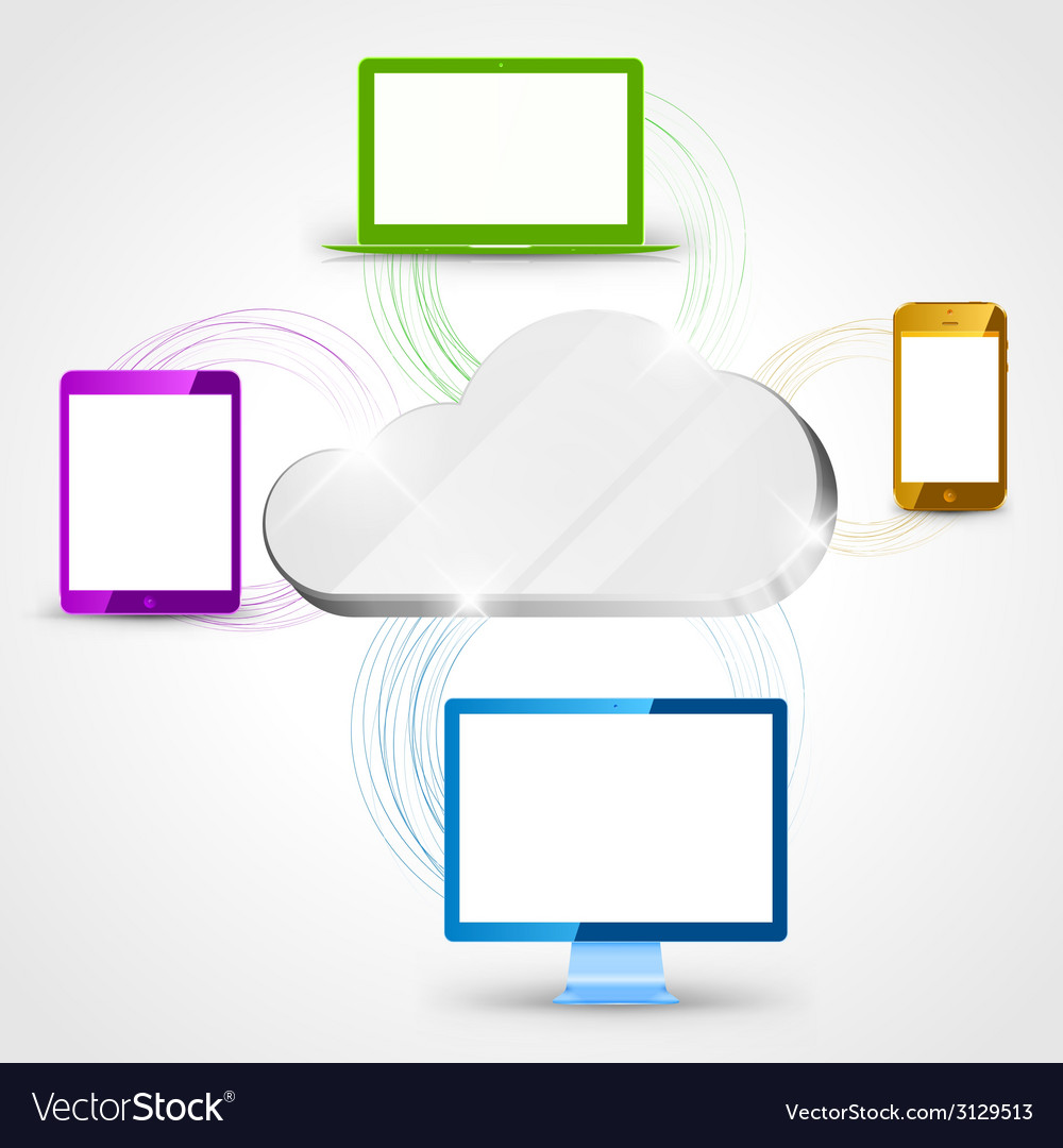 Cloud computing concept background tablet