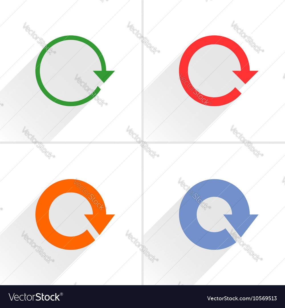 Color arrow rotation reset repeat icon on white Vector Image