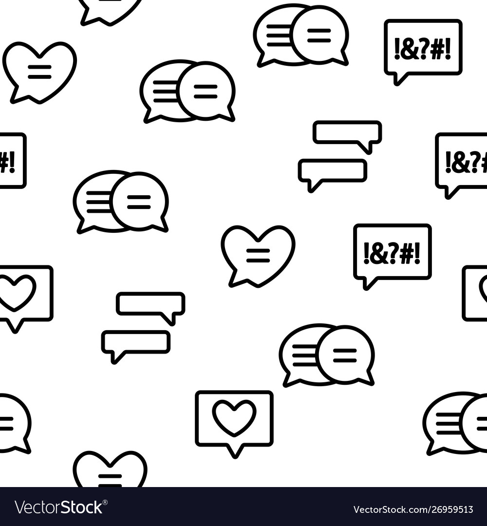 Different sms message seamless pattern vector image Different sms message seamless pattern