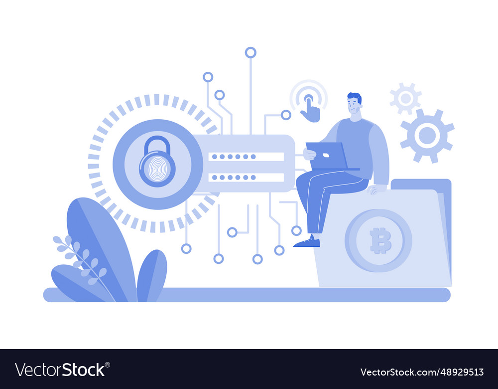 Digital security access concept on white vector image Digital security access concept on white