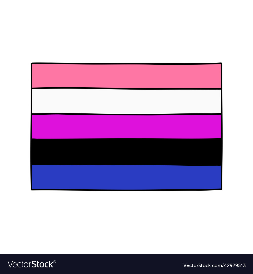 Genderfluid pride flag doodle icon color