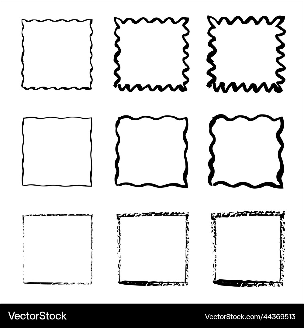 Grunge frames set ink Royalty Free Vector Image