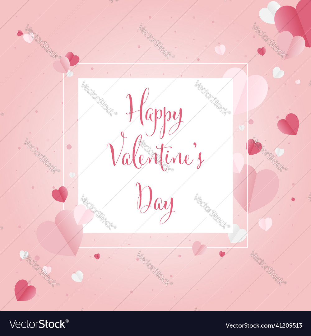 Happy valentines day greeting card with heart Vector Image