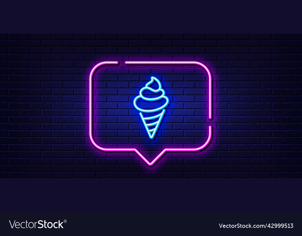 Ice cream line icon vanilla sundae cone sign