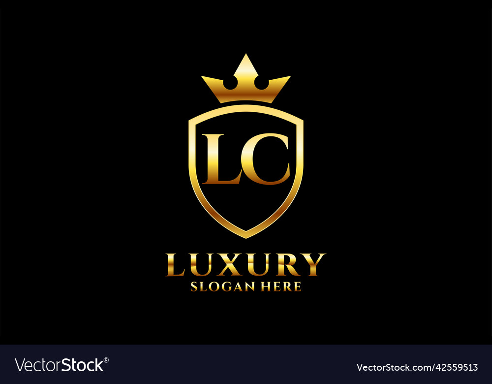 Initial lc elegant luxury monogram logo or badge