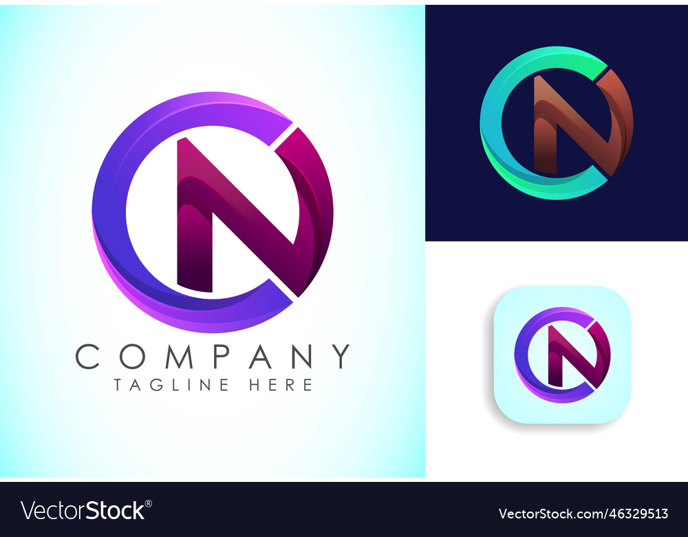 Initial letter cn awesome professional logo Vector Image