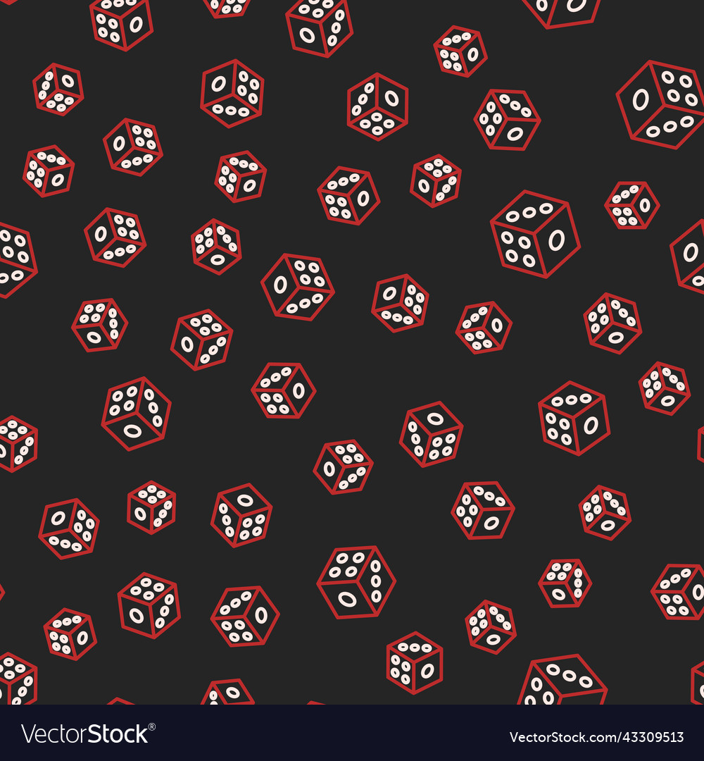 Line game dice icon isolated seamless pattern