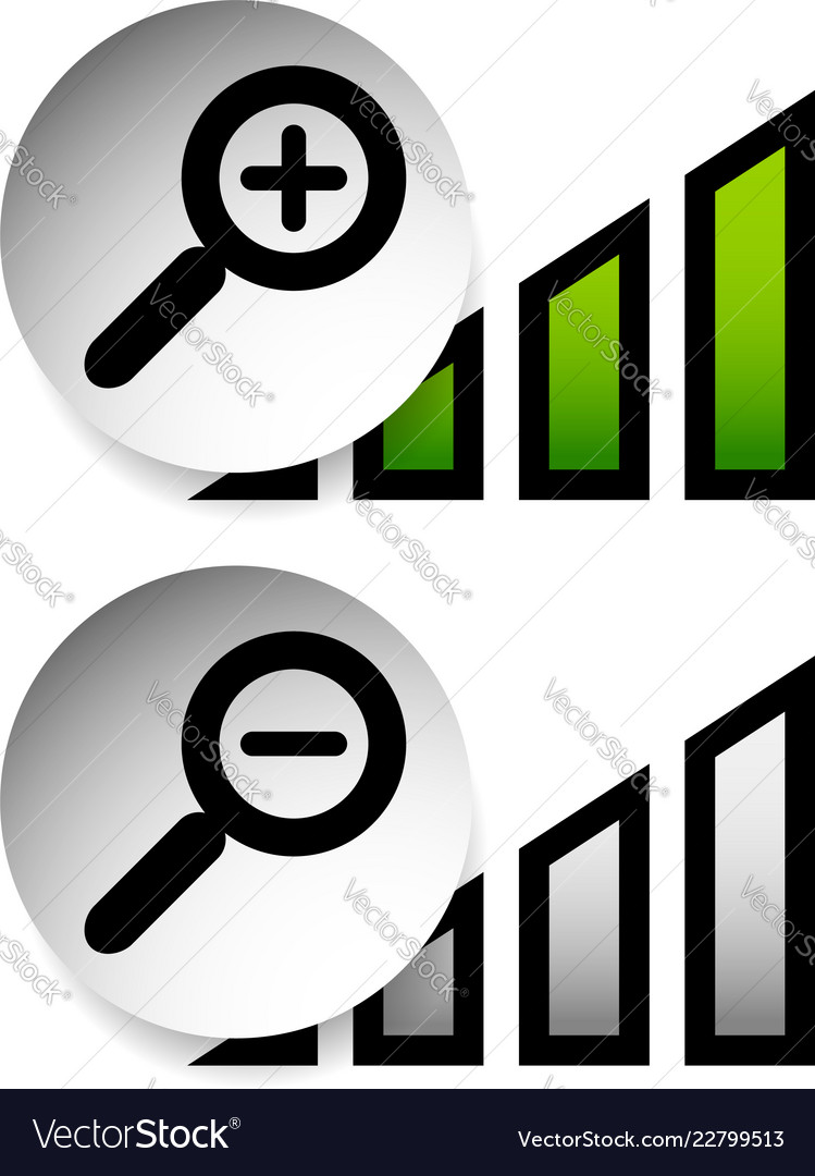 Magnification indicators magnifiers with level vector image Magnification indicators magnifiers with level