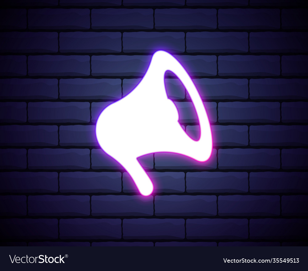Megaphone icon elements media in neon style