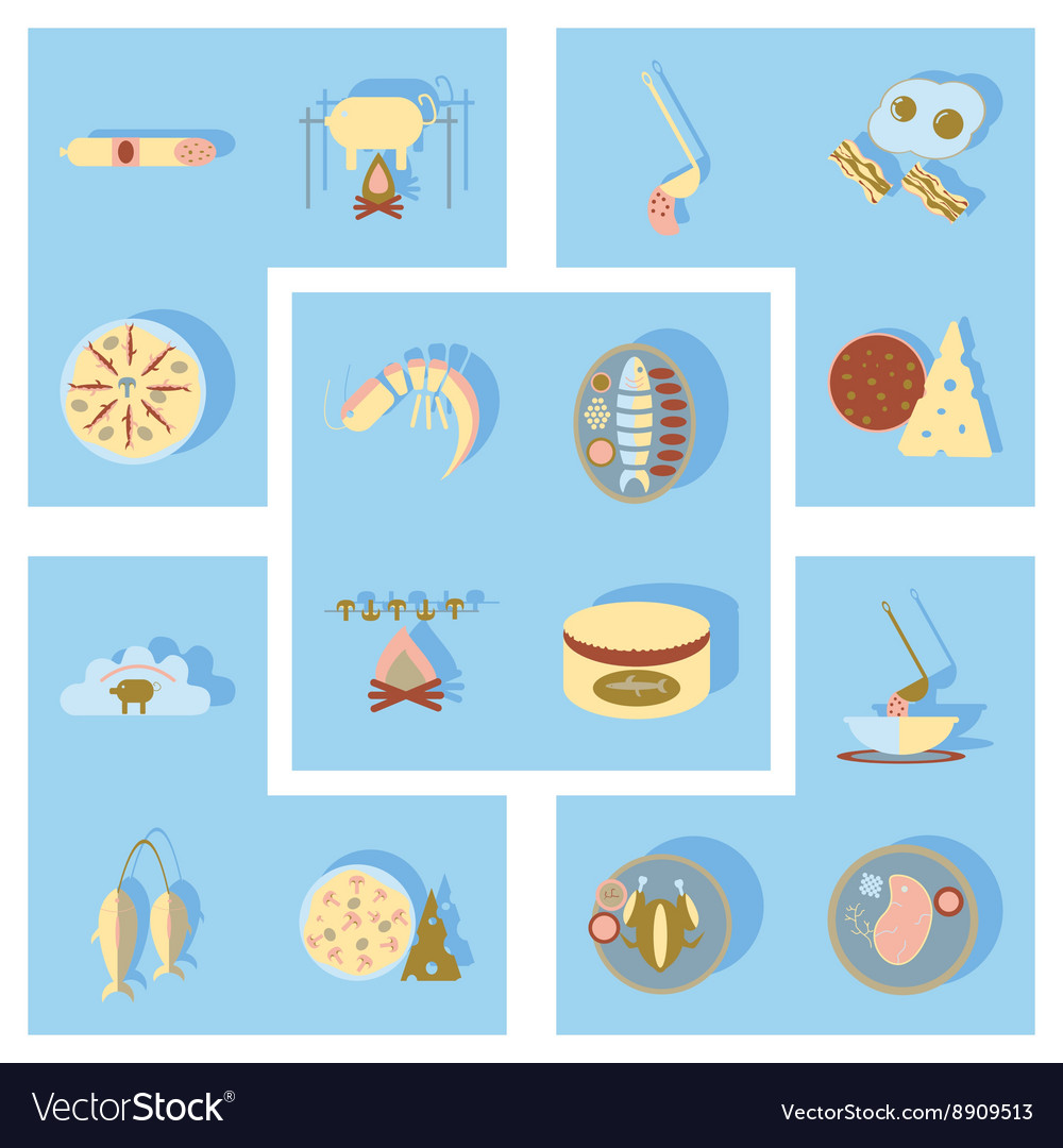 Modern flat icons collection with shadow