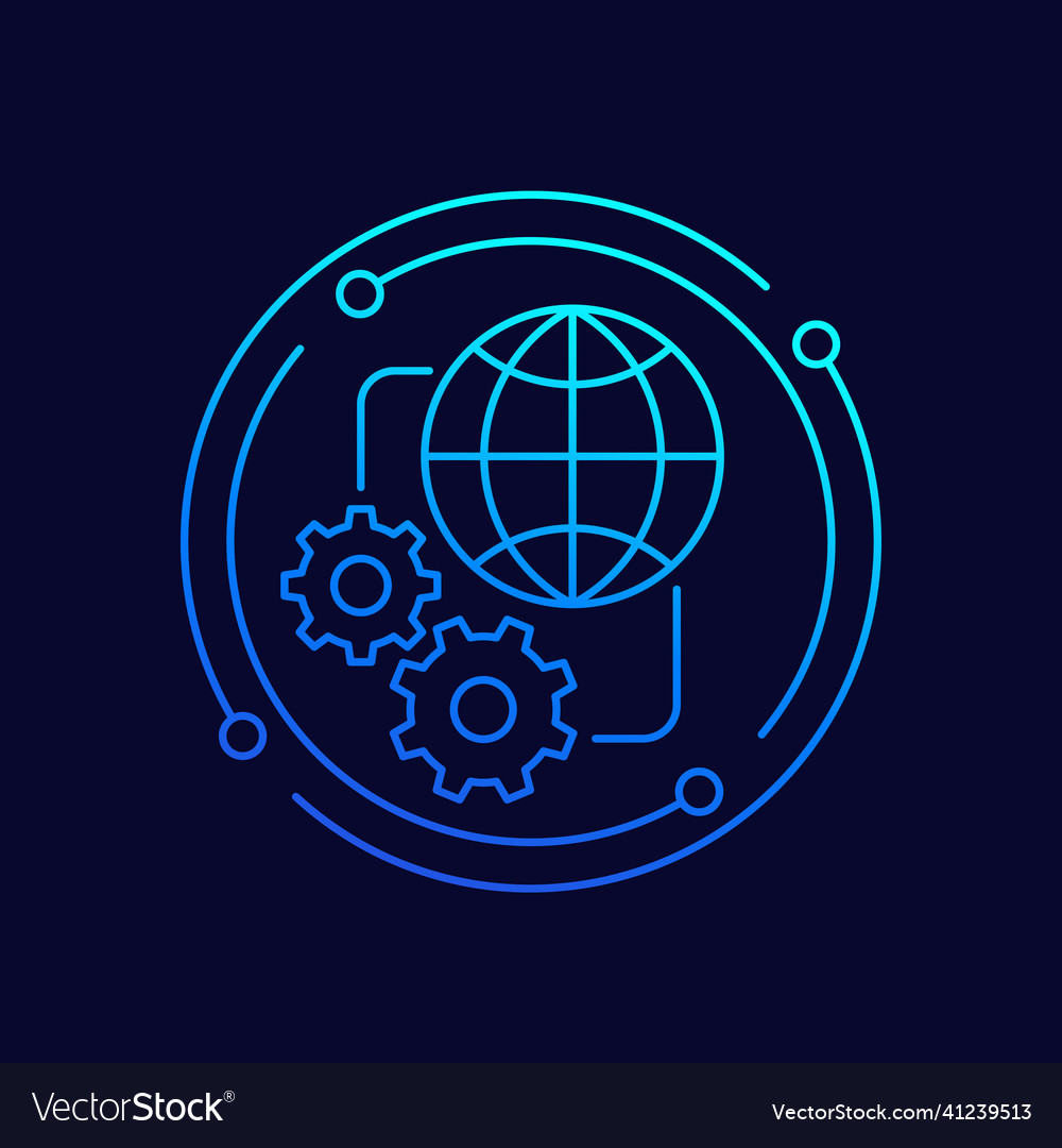 Network settings line icon for web
