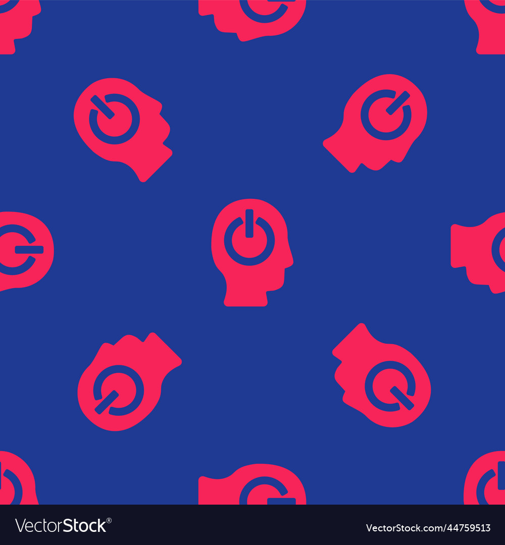 Red power button icon isolated seamless pattern vector image Red power button icon isolated seamless pattern