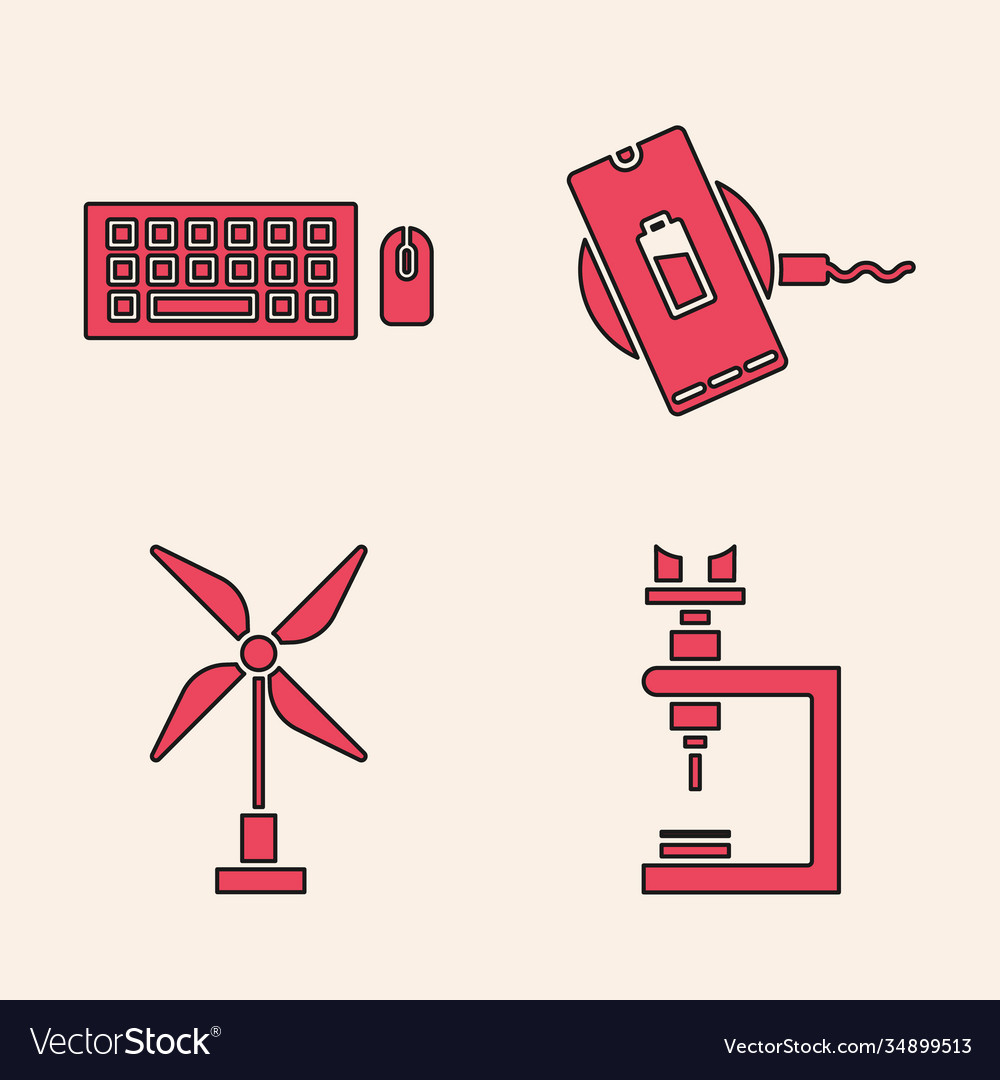 Set microscope keyboard and mouse wireless vector image Set microscope keyboard and mouse wireless