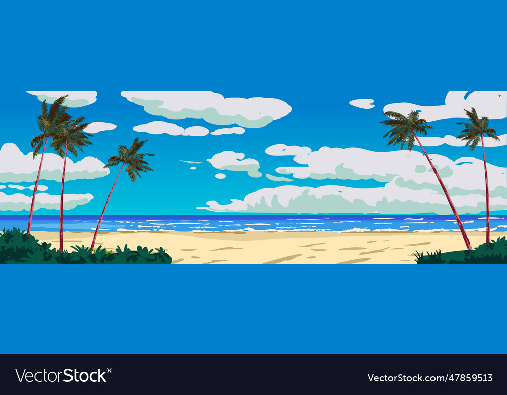 Tropical landscape beach resort exotical island Vector Image