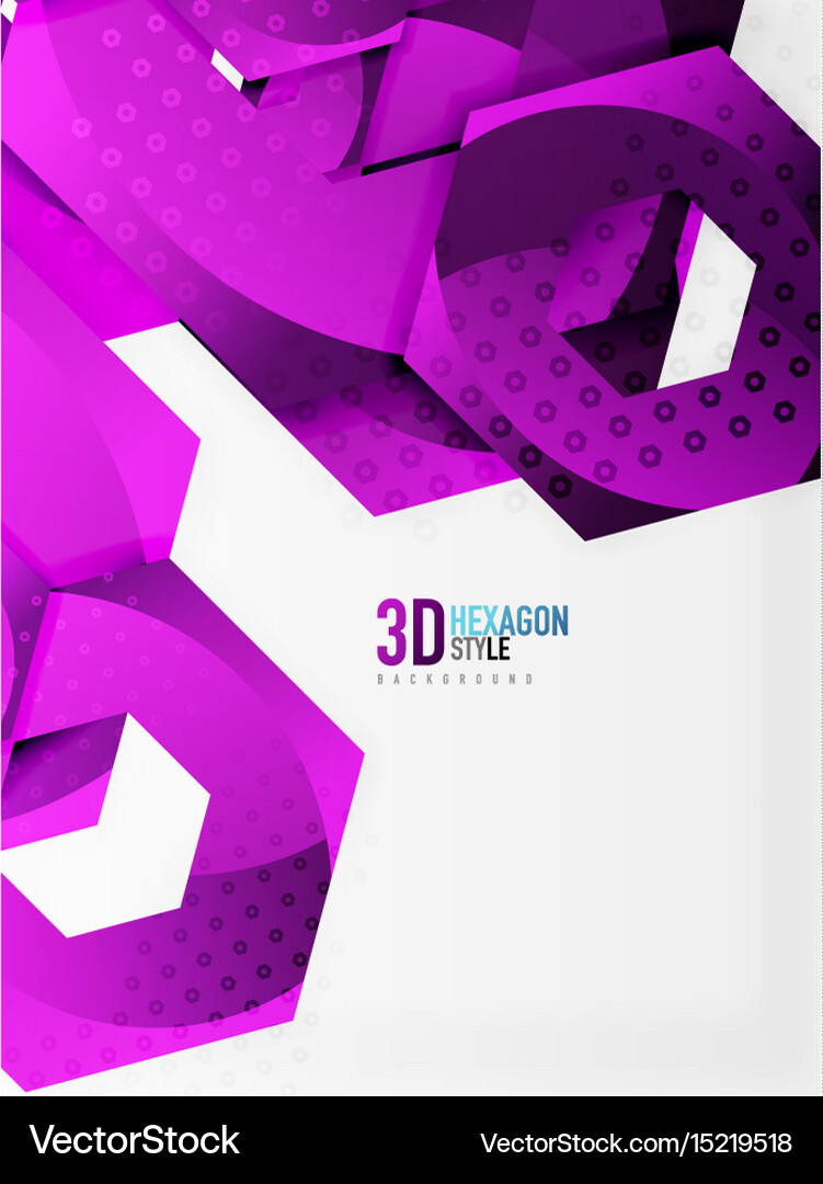 3d hexagon background Royalty Free Vector Image