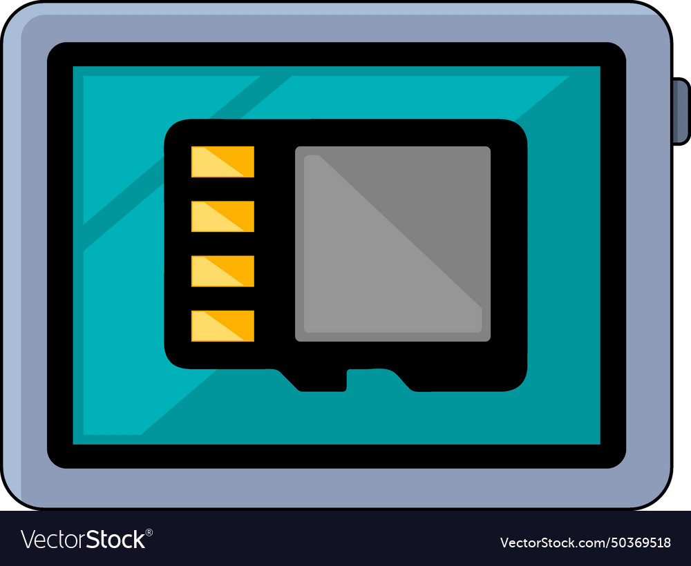 A flat image of multimedia icon device storage